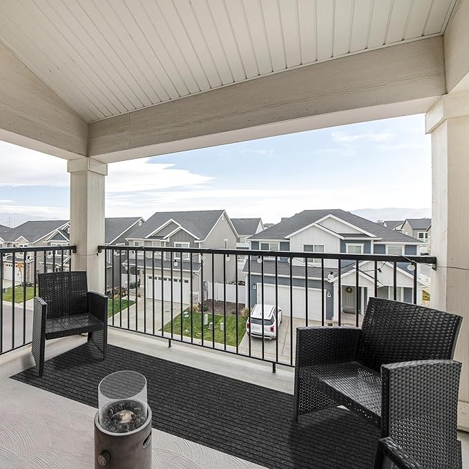 Ottomanson 2'7" x 46' Hallway Runner with Scraper Pile - Extra Durable Non-Slip Rug Mat for Indoor & Outdoor Use - Ideal for Kitchen, Entryway & Garage - High-Traffic Carpet, Black