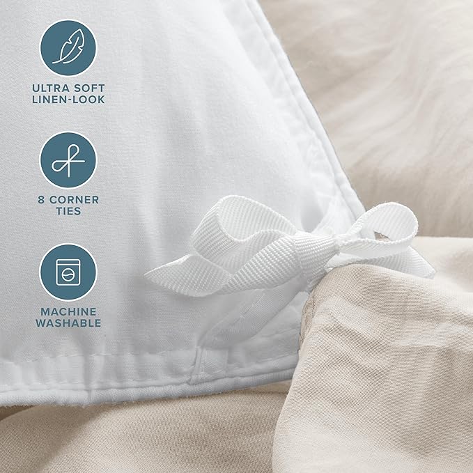 Bare Home Microfiber Duvet Cover Set - Ultra Soft Washed Microfiber - King/California King - Linen-Like Look - Easy Care - Breathable Fabric - Our Softest Duvet Cover Set (King/Cal King, Fog)