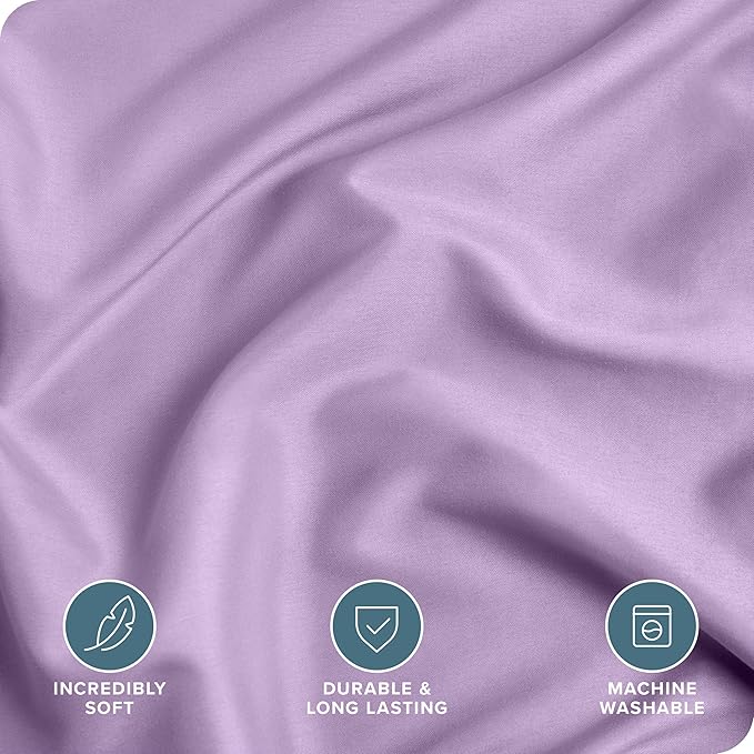 Bare Home Bedding Duvet Cover Queen Size - Premium 1800 Super Soft Duvet Covers Collection - Lightweight & Cooling - Soft Breathable Bedding (Queen, Lavender)