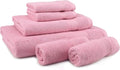 East'N Blue Lara Premium Bath Towel Set 6 Piece - Soft & Highly Absorbent Bathroom Towel Set, 100% Luxury Turkish Cotton, Flannel Bath Towels, 1 Bath Towel, 1 Hand Towel, 4 Washcloths - Rose