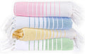 Native Fab Oversized Beach Towel, 4 Pack, 40x71 inches 100% Cotton Turkish Peshtemal for Adults,Soft & Absorbent, Extra Large Beach Towel for Hammam Spa Beach Blanket Bath, Cabana Strips, Multi Color
