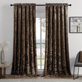 SMILETIME Chocolate Crushed Velvet Curtains 52x96inch Rod Pocket Luxurious Thermal Insulated Soundproof Drapes Soft and Durable Light-Filtering Window Treatments for Living Room Bedroom, 2 Panels
