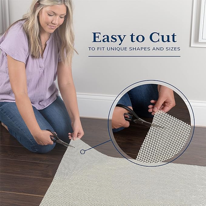 Veken 7x7 Ft Round Rug Pad Gripper for Hardwood Floors, Circle Non Slip Rug Pads for Area Rugs, Thick Rug Grippers for Tile Floors, Under Carpet Anti Skid Mat, Keep Your Rugs Safe and in Place