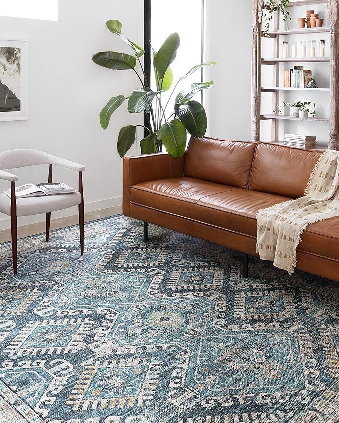 Loloi II Skye Collection SKY-03 Denim/Natural 3'-6" x 5'-6" Accent Rug