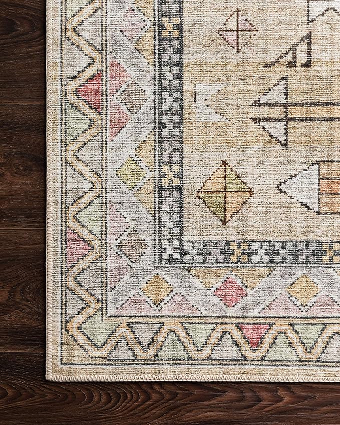 Loloi Skye Collection SKY-04 Gold/Blush 7'-6" x 9'-6" Area Rug