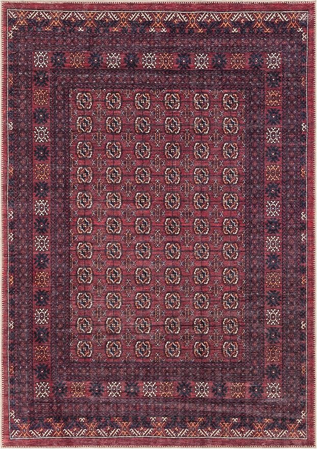 Keen Home Design 10x14 Rug - Machine Washable Area Rug with Non-Slip Backing, Ideal for Living Room, Dining Room, Bedroom - Vintage, Easy Clean, Durable, Low Pile Rug - (9'7" x 14')