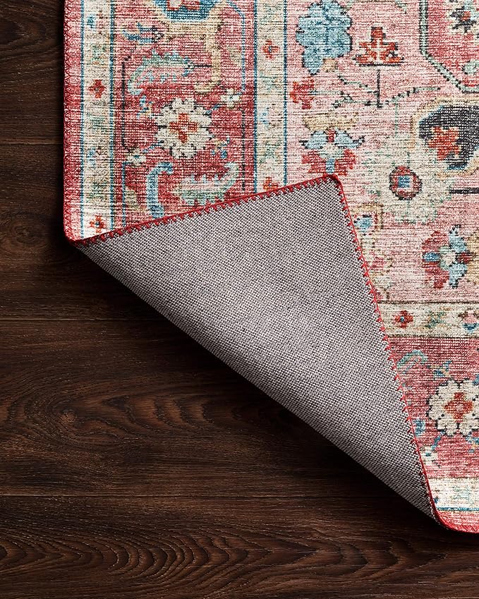 Loloi II Skye Collection SKY-05 Brick/Ocean 3'-6" x 5'-6" Accent Rug