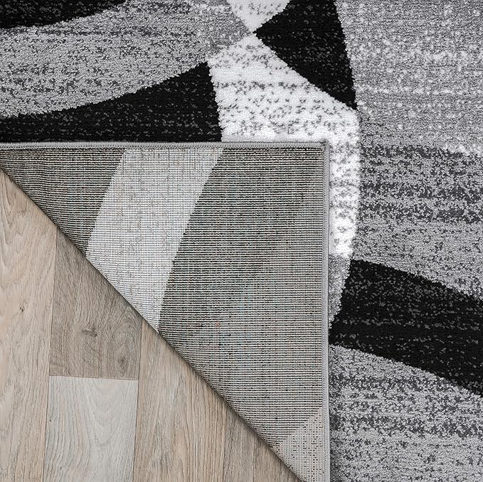 Rugshop Contemporary Abstract Circles Perfect for high Traffic Areas of Your Living Room,Bedroom,Home Office,Kitchen Area Rug 7'10" x 10'2" Gray