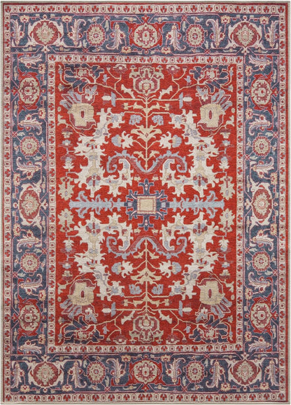 Keen Home Design 5x7 Rug - Machine Washable Area Rug with Non-Slip Backing, Ideal for Living Room, Dining Room, Bedroom - Vintage, Easy Clean, Durable, Low Pile Rug - (5' x 7')