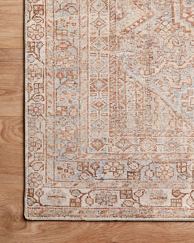 Loloi Chris Loves Julia Jules Collection JUL-04 Tangerine/Mist 2'-6'' x 7'-6'', .13" Pile Height, Runner Rug
