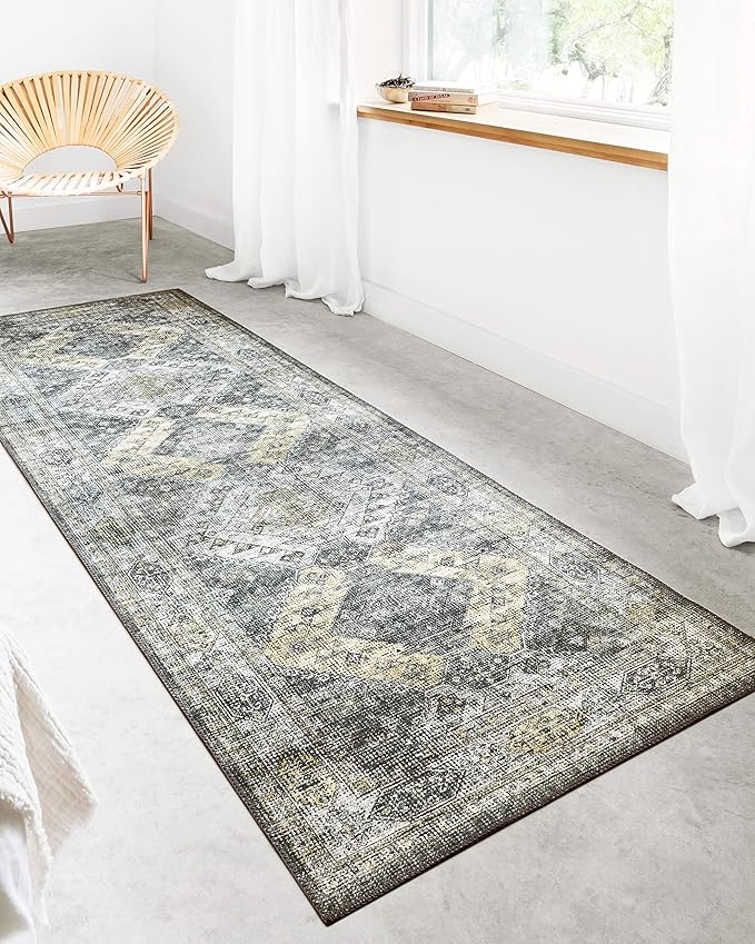 Loloi II Skye Collection SKY-09 Graphite/Silver 2'-6" x 7'-6" Runner Rug