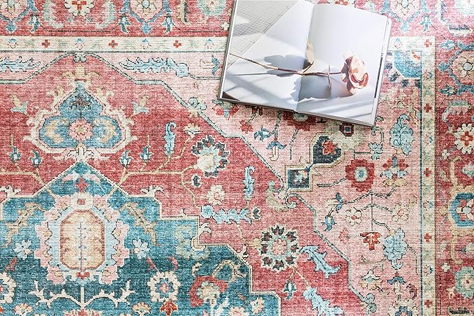 Loloi Skye Collection SKY-05 Brick/Ocean 7' x 9' Oval Area Rug
