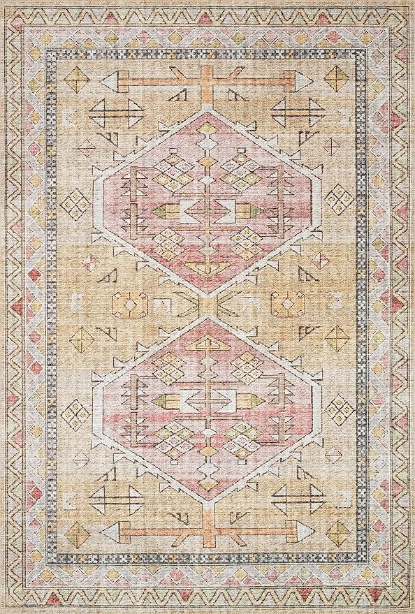 Loloi Skye Collection SKY-04 Gold/Blush 7'-6" x 9'-6" Area Rug