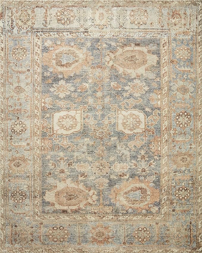 Loloi Margot Collection MAT-03 Ocean/Spice 2'-6" x 9'-6" Runner Rug feat. CloudPile, No-Shed Easy Clean Large Patterned Area Rug for Living Room, Bedroom, Dining Area