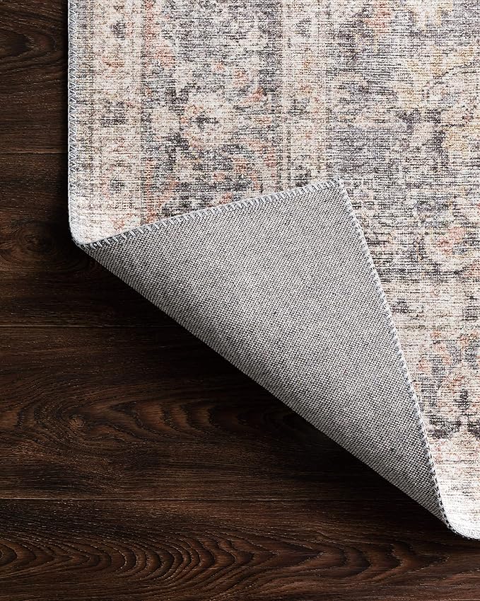 Loloi Skye Collection SKY-01 Grey/Apricot 8'-0" x 8'-0" Round Area Rug