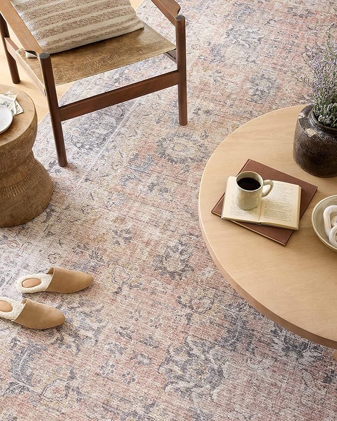 Loloi II Skye Collection SKY-01 Blush/Grey 7'-6" x 9'-6" Area Rug