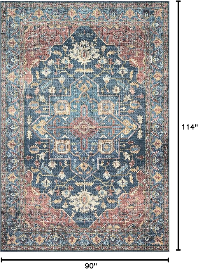 Loloi II Skye Collection SKY-08 Denim/Brick 7'-6" x 9'-6" Area Rug