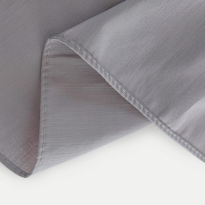 Biscaynebay Wrap Around Bed Skirts with Split Corners for Queen Beds 12" Drop, Silver Grey Adjustable Elastic Dust Ruffles Easy Fit Wrinkle & Fade Resistant Silky Luxurious Fabric Machine Washable