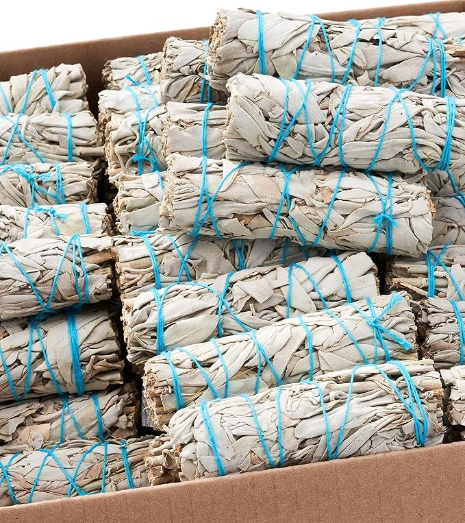 40 White Sage Smudge Sticks ~ Sustainably Grown Sage Bundles for Smudging, Smudge Kit, Ceremony, Spiritual Use, Home & Office Cleansing or Smoke Cleanse (40 Pack)