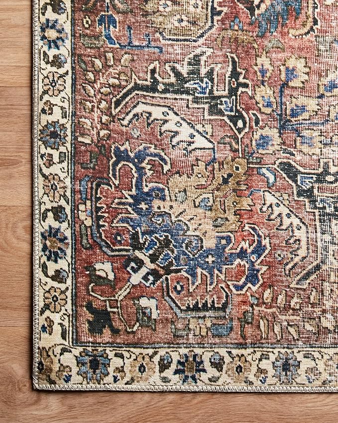 Loloi Chris Loves Julia Jules Collection JUL-01 Merlot/Multi 2'-3'' x 3'-9'', .13" Pile Height, Accent Rug