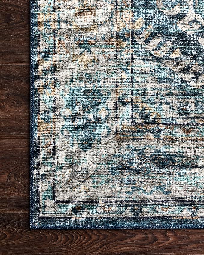 Loloi II Skye Collection SKY-03 Denim/Natural 5'-0" x 7'-6" Area Rug