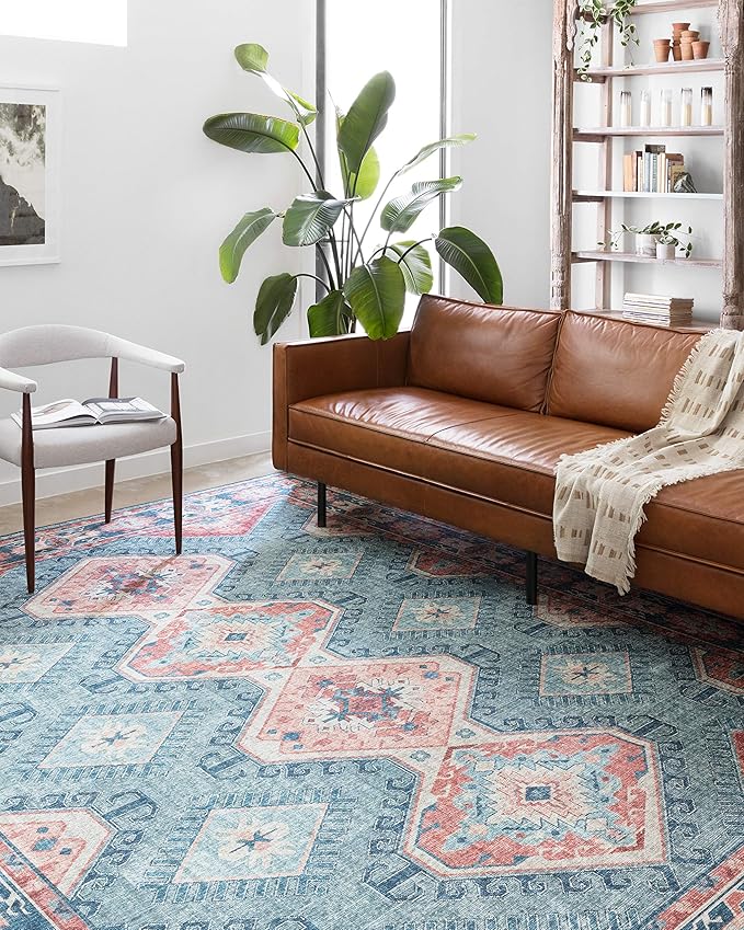 Loloi Skye Collection SKY-03 Turquoise/Terracotta 2'-0" x 5'-0" Accent Rug
