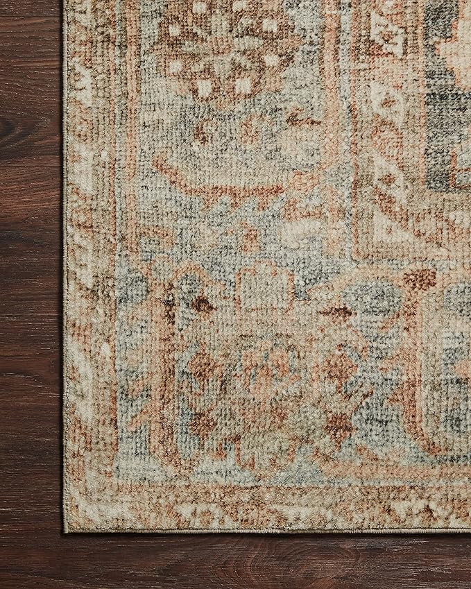 Loloi Margot Collection MAT-03 Ocean/Spice 2'-6" x 7'-6" Runner Rug feat. CloudPile, No-Shed Easy Clean Large Patterned Area Rug for Living Room, Bedroom, Dining Area