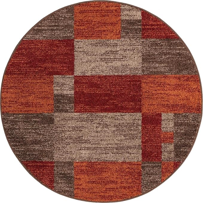 Unique Loom Autumn Collection Area Rug - Providence (5' 1" Round, Multi/ Beige)