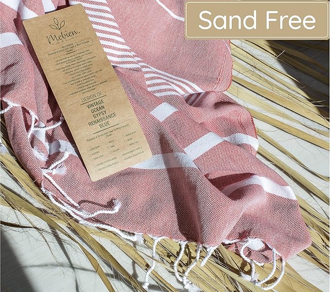 Premium Turkish Beach Towel – 100% Cotton, Quick Dry, Sand Free, Oversized Beach Towel 35”x 67” – Ideal for Travel, Pool, and Beach Towels – Burgundy