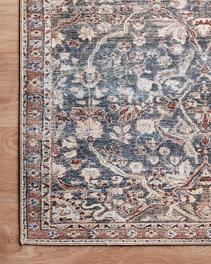 Loloi Chris Loves Julia Jules Collection JUL-06 Denim/Spice 2'-3'' x 3'-9'', .13" Pile Height, Accent Rug