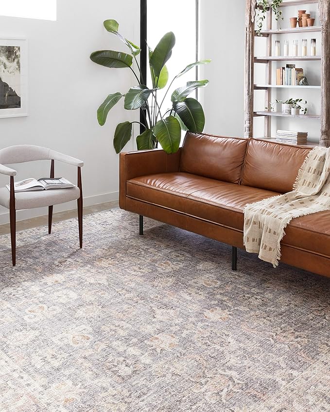 Loloi Skye Collection SKY-01 Grey/Apricot 8'-0" x 8'-0" Round Area Rug