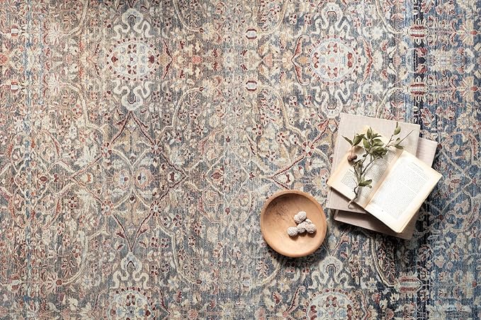 Loloi Chris Loves Julia Jules Collection JUL-06 Denim/Spice 2'-3'' x 3'-9'', .13" Pile Height, Accent Rug