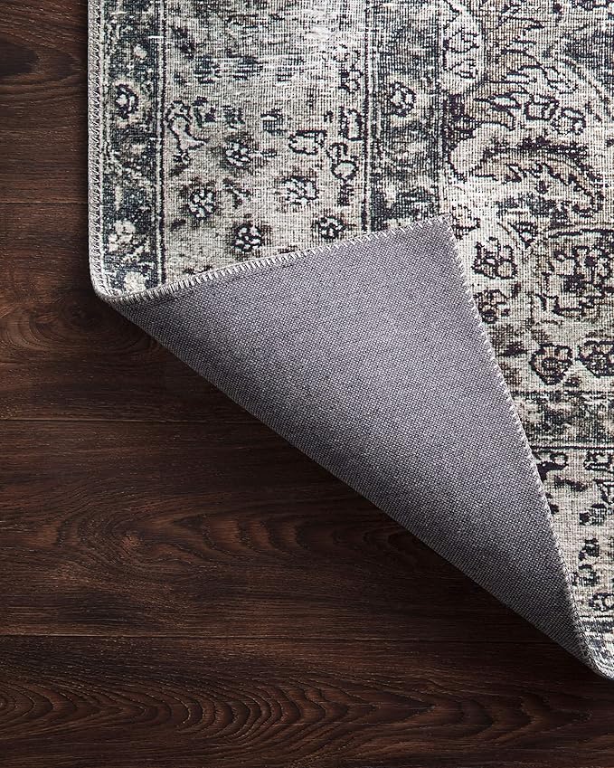 Loloi Layla Collection LAY-06 Taupe/Stone 5'-0" x 7'-6" .13" Thick Area Rug, Soft, Durable, Vintage Inspired, Distressed, Low Pile, Non-Shedding, Easy Clean, Printed, Living Room Rug