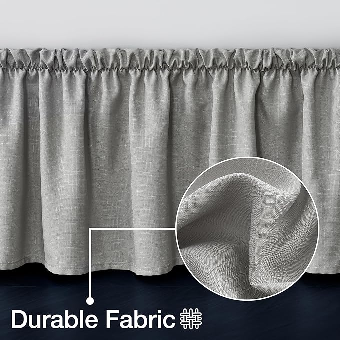 Bed Skirt Full Bed Skirt Wrap Around Ruffled Box Spring Cover, Easy Install, Washable 15" Drop Elastic Dust Ruffle by Casual Living, 54-inch x 75-inch, Grey