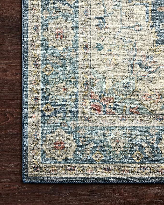 Loloi Skye Collection SKY-12 Ocean/Multi 6'-0" x 6'-0" Round Area Rug