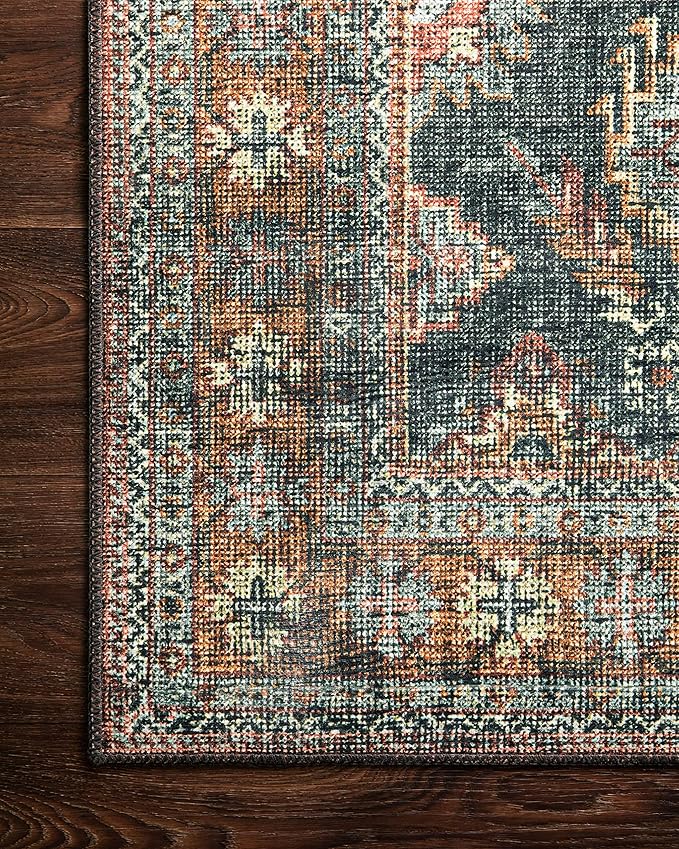Loloi Skye Collection SKY-10 Sea/Rust 6'-0" x 6'-0" Round Area Rug