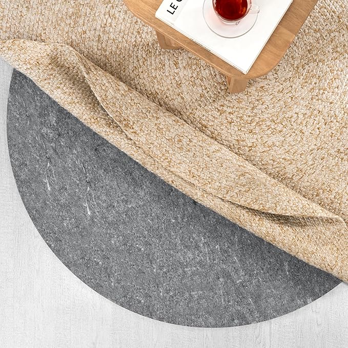Anji Mountain 6' x 6' Universal Non-Slip Rug Pad - Area Rug Grip & Floor Protector Mat - Cushioning Underlay Pad for Hardwood Floors - Anti-Slip Under Rug Pad Mat, Round