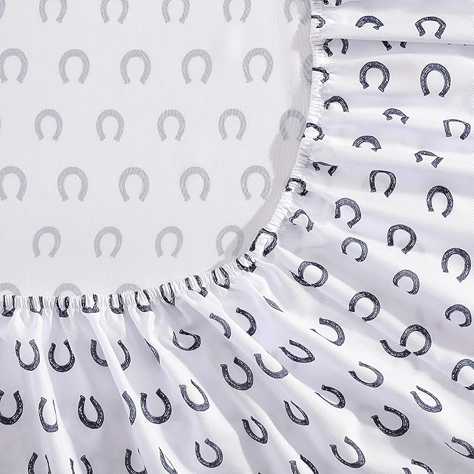 Wrangler - Queen Bed Sheets, Ultra-Soft & Lightweight Bedding with Matching Pillowcases, Lightweight Bed Set for All Season Comfort, Oeko-Tex Certified (Horseshoe Dots Navy)