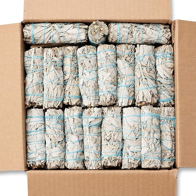 JL Local 40 White Sage Smudge Sticks 4-Inch Sustainably Grown, Intended for Personal Spiritual Growth, Stress Relief & Smudging