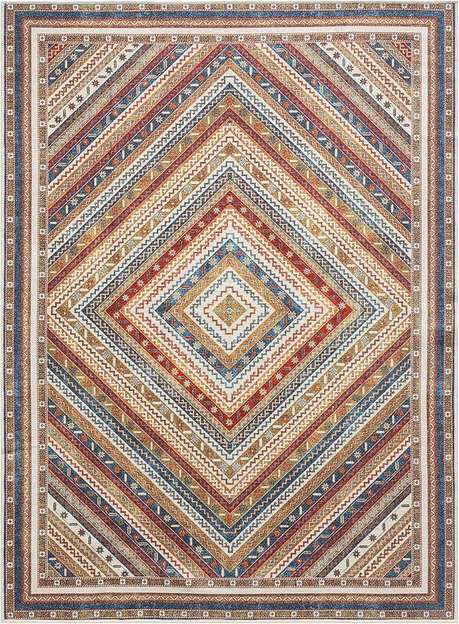 Keen Home Design 9x12 Rug - Machine Washable Area Rug with Non-Slip Backing, Ideal for Living Room, Dining Room, Bedroom - Vintage, Easy Clean, Durable, Low Pile Rug - (9' x 12')