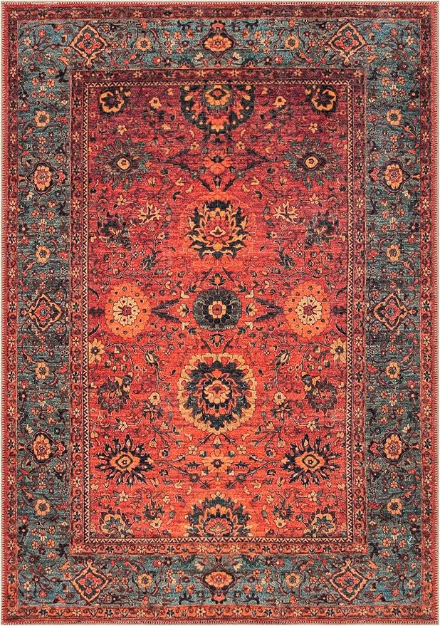 Keen Home Design 3x5 Rug - Machine Washable Entry Rug with Non-Slip Backing, Ideal for Enteryway, Kitchen, Bathroom, Laundry Room - Vintage, Easy Clean, Durable, Low Pile Rug - (3' x 5')