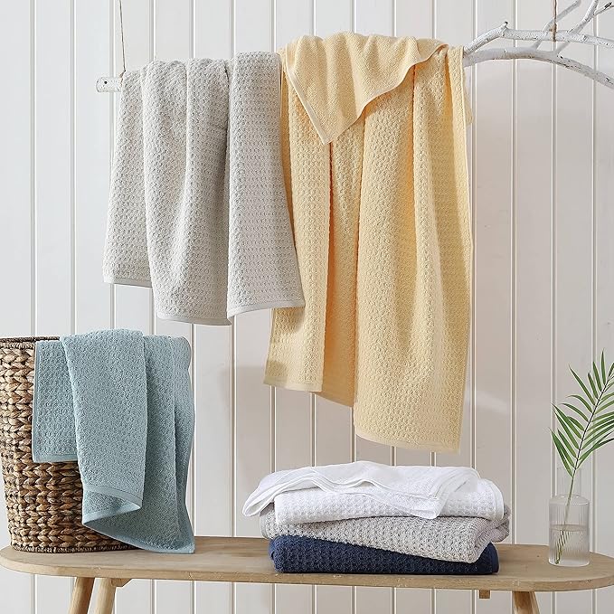 Tommy Bahama - Bath Towels, 100% Soft & Absorbent Cotton with Zero Twist Construction, Medium Weight Bathroom Towels (Northern Pacific Dark Blue, 2 Piece)