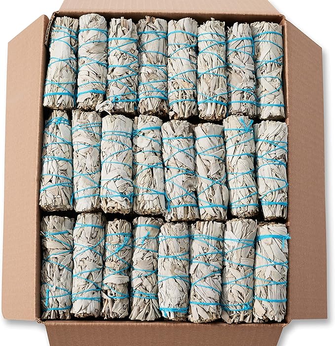 50 White Sage Smudge Sticks 4" ~ Sustainably Harvested ~ for Cleansing & Smudging with Instructions (4" 50 Pack)