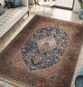 Keen Home Design 9x12 Rug - Machine Washable Area Rug with Non-Slip Backing, Ideal for Living Room, Dining Room, Bedroom - Vintage, Easy Clean, Durable, Low Pile Rug - (9' x 12')
