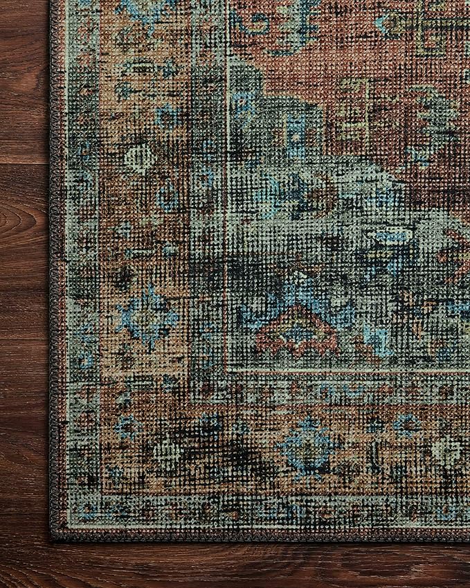 Loloi Skye Collection SKY-07 Terracotta/Sky 7' x 9' Oval Area Rug