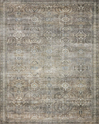 Loloi Layla Collection LAY-13 Antique/Moss 2'-6" x 12'-0" .13" Thick Runner Rug, Soft, Durable, Vintage Inspired, Distressed, Low Pile, Non-Shedding, Easy Clean, Printed, Living Room Rug