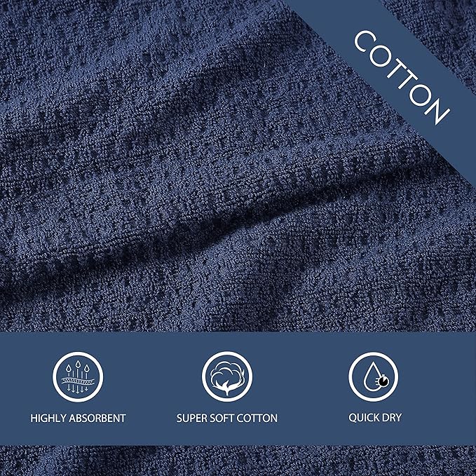 Tommy Bahama - Bath Towels, 100% Soft & Absorbent Cotton with Zero Twist Construction, Medium Weight Bathroom Towels (Northern Pacific Dark Blue, 2 Piece)