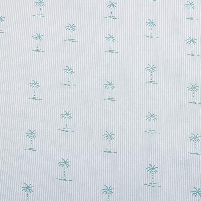 Tommy Bahama - King Sheets, Cotton Percale Bedding Set, Crisp & Cool, Stylish Bedding Set (Kaw Palms Blue, King)