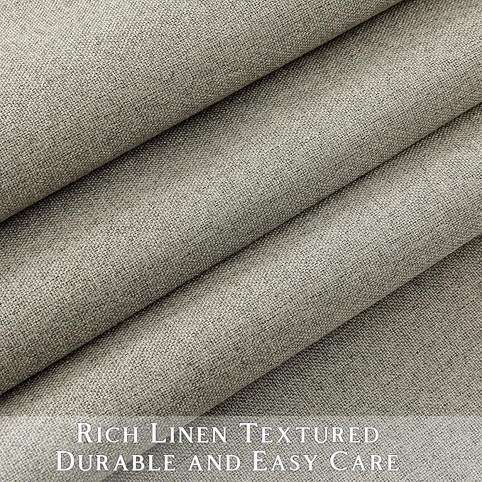 ChrisDowa 100% Blackout Sand Solid Curtains 108 Inches Long 2 Panels for Bedroom Living Room,Farmhouse Room Darkening Thermal Insulated Soundproof Grommet Top Window Treatment Drapes,52x108
