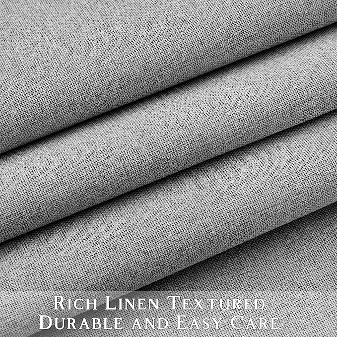ChrisDowa 100% Blackout Grey Solid Curtains 102 Inches Long 2 Panels for Bedroom Living Room,Farmhouse Room Darkening Thermal Insulated Soundproof Grommet Top Window Treatment Drapes,52x102